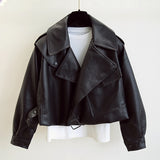 FTLZZ New Spring Faux Leather Jacket