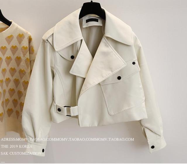 FTLZZ New Spring Faux Leather Jacket