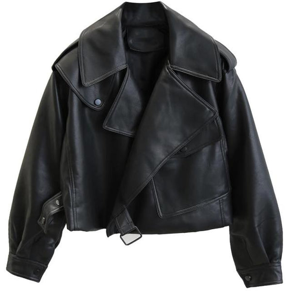 FTLZZ New Spring Faux Leather Jacket