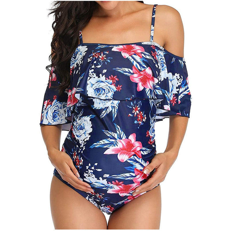 Flower Print Bikinis Swimsuit Beachwear Pregnant