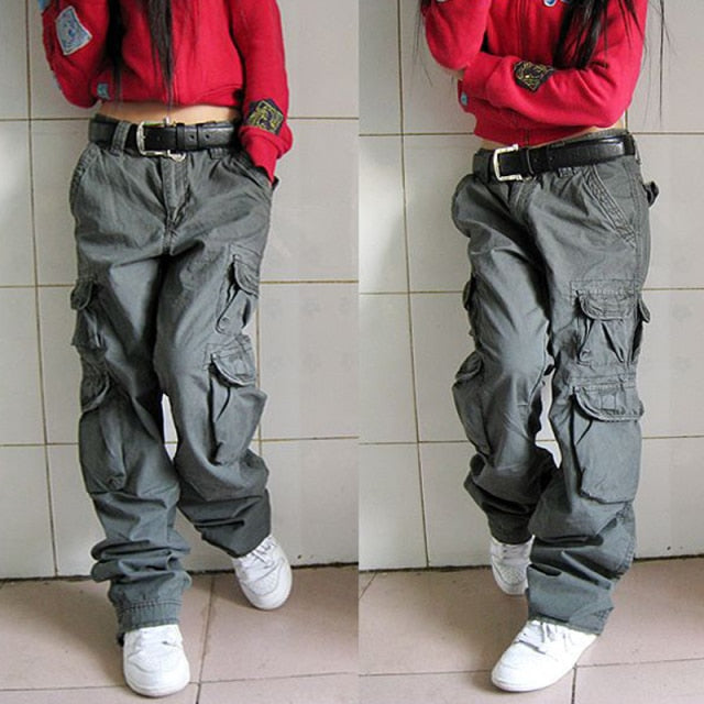 Female Couples Hip Hop Jeans Many Pockets
