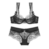 Hollow Brassiere Gather Sexy Embroidery Lace Push-up Bra