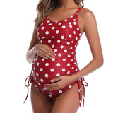Polka Dots Plus Size Pregnancy Swimsuit