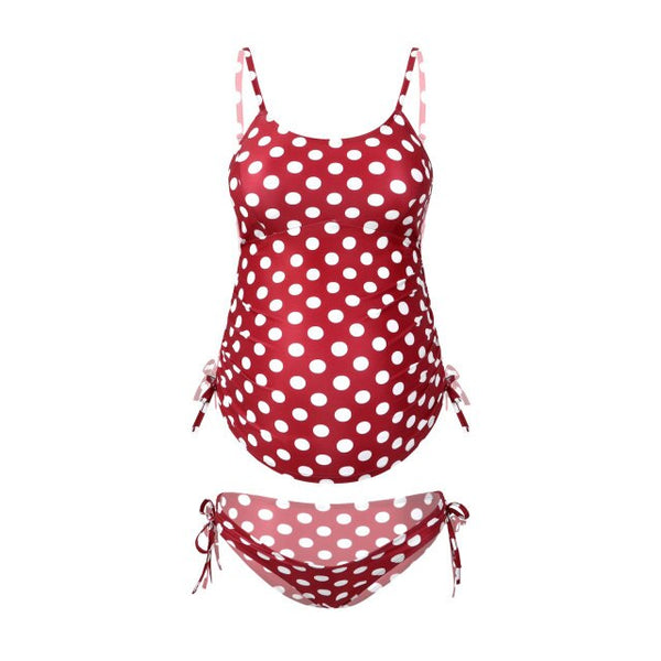 Polka Dots Plus Size Pregnancy Swimsuit