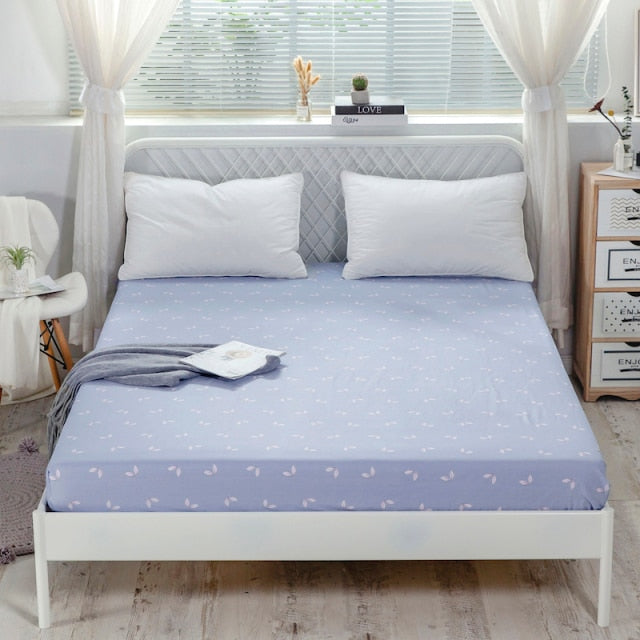 Kuup New 1pc Pure Cotton Soft Fitted Sheet Luxurious Double Queen King Size Bed Sheet