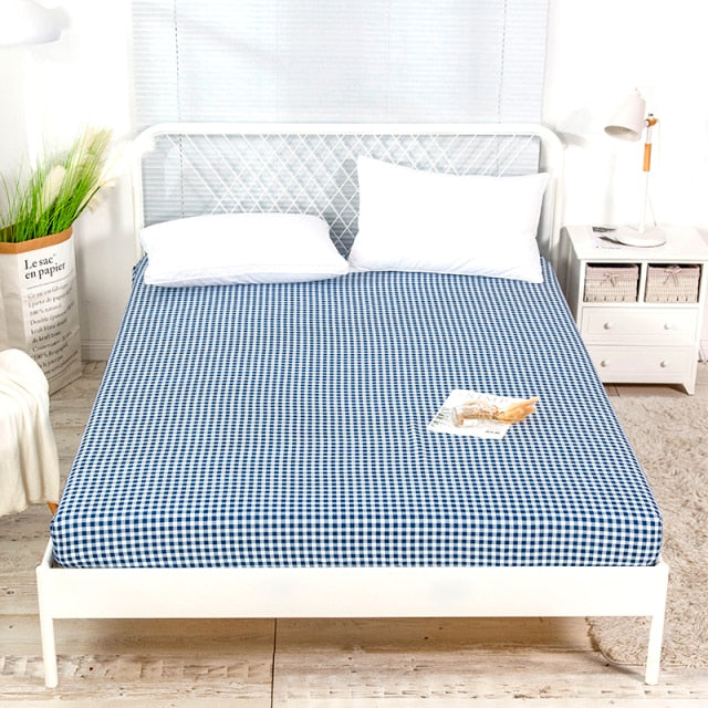 Kuup New 1pc Pure Cotton Soft Fitted Sheet Luxurious Double Queen King Size Bed Sheet