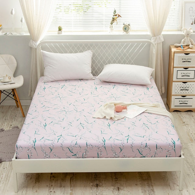 Kuup New 1pc Pure Cotton Soft Fitted Sheet Luxurious Double Queen King Size Bed Sheet