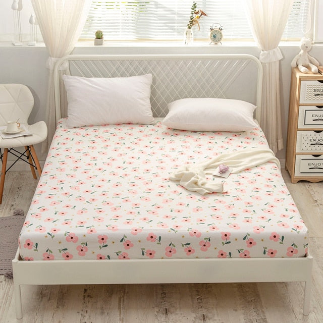 Kuup New 1pc Pure Cotton Soft Fitted Sheet Luxurious Double Queen King Size Bed Sheet