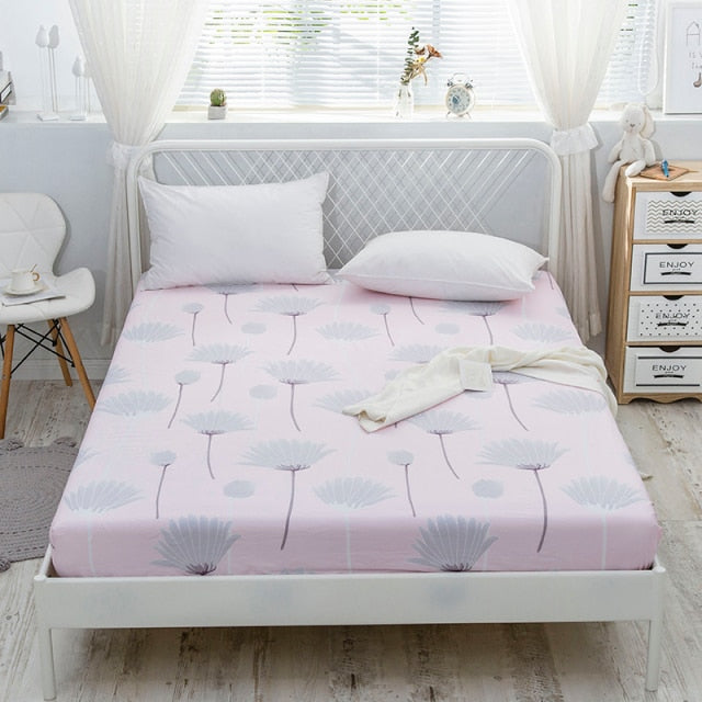 Kuup New 1pc Pure Cotton Soft Fitted Sheet Luxurious Double Queen King Size Bed Sheet
