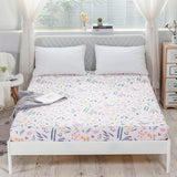 Kuup New 1pc Pure Cotton Soft Fitted Sheet Luxurious Double Queen King Size Bed Sheet