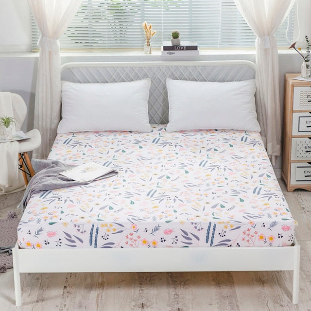 Kuup New 1pc Pure Cotton Soft Fitted Sheet Luxurious Double Queen King Size Bed Sheet