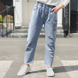 Girls Fashion Broken Hole Jeans