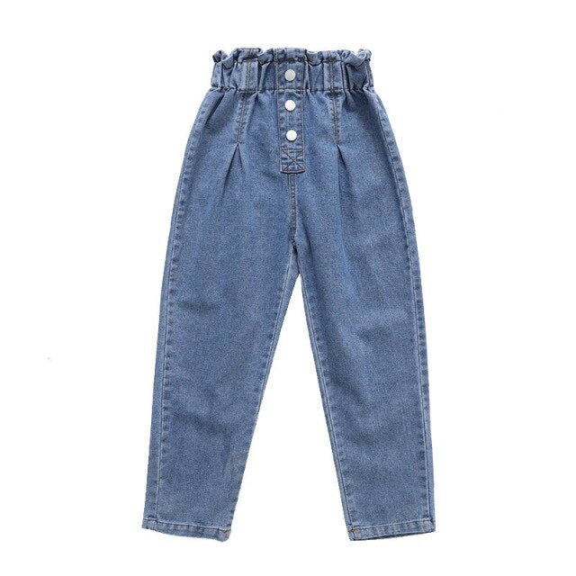 Jeans For Girl Ruffles Elastic waist Jeans