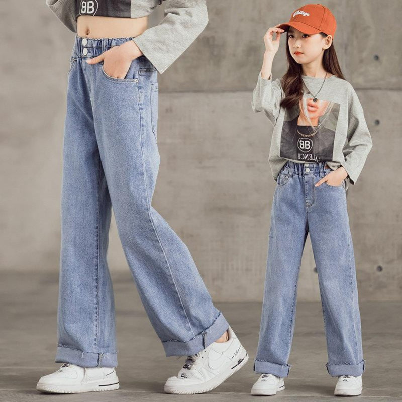 Girls Jeans Casual Fashion Loose High Quality