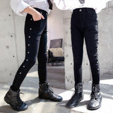 Girls Slim Casual Children's Jeans 4-13Years