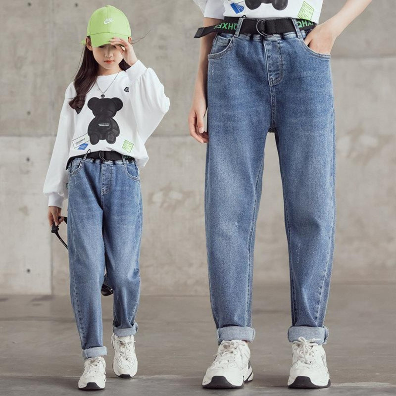 Girl Jeans High Waisted with Belt