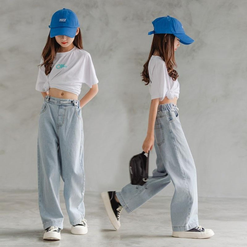 Jeans for Girls Loose Kids Wide Leg