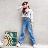 2021 Spring Autumn Girls Set 14 Year Fashion High Waist Pants Printing Sweatshirt 2 Pcs Childrens Clothes Casual Teen Girl Suit