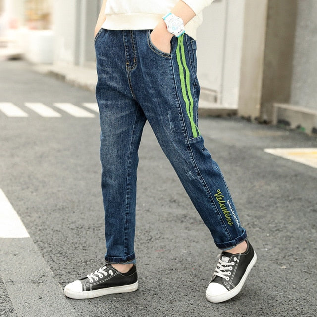 4-13 Years Boys Clothes Slim Straight Jeans