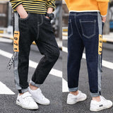 4-13 Years Boys Clothes Slim Straight Jeans