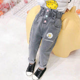 Girls Fashion High Waist Jeans Kids