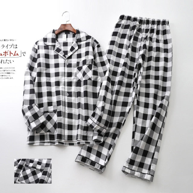 brushed cotton men pajama sets
