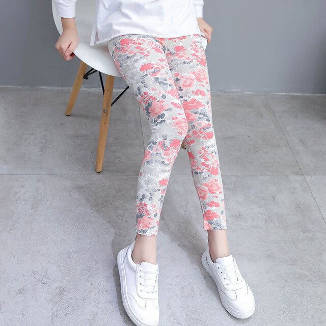 Girls Kids Casual Floral Pencil Pants