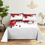 3D HD Bed Sheet Linen Pillow Case Cover Home Bedding Set Pillowcase Red Rose