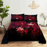 3D HD Bed Sheet Linen Pillow Case Cover Home Bedding Set Pillowcase Red Rose