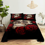 3D HD Bed Sheet Linen Pillow Case Cover Home Bedding Set Pillowcase Red Rose