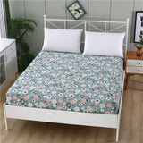 100% cotton fitted sheet plant cartoon plaid mattress cover With Elastic band bed sheet