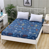 100% cotton fitted sheet plant cartoon plaid mattress cover With Elastic band bed sheet