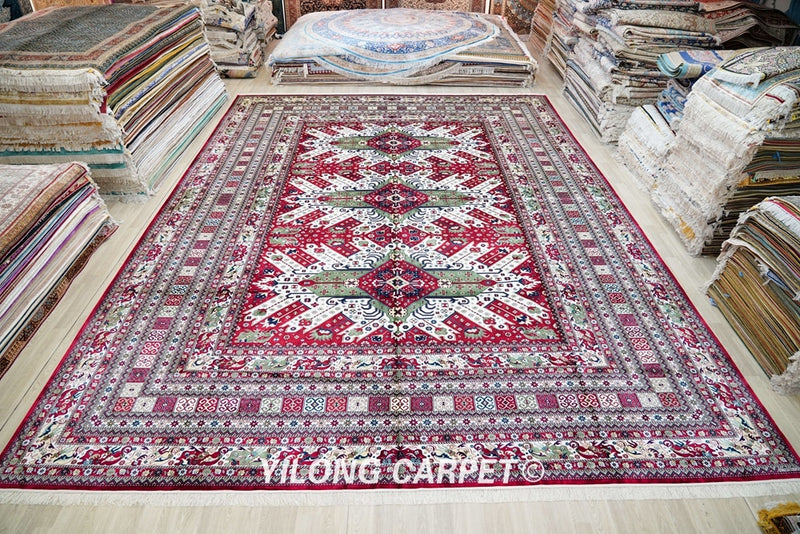 Handwoven Silk Afghan Carpet Home