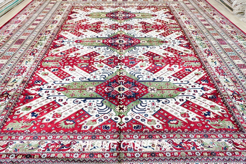 Handwoven Silk Afghan Carpet Home