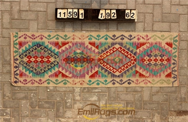 Traditional Vintage handmade 100% wool Afghan carpet