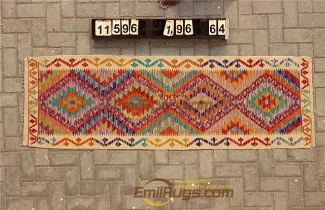 Traditional Vintage handmade 100% wool Afghan carpet
