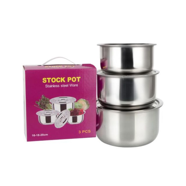 3pcs/5pcs Stainless Steel Soup pot Stock Pot Set