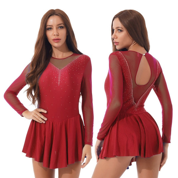 Women Adult Figure Skating Costumes Ballet Dress