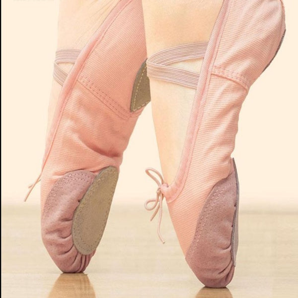 Girls Ballet Dance Shoes Canvas Pointe