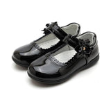 Black PU Leather Kids Mary Jane Flat Shoes