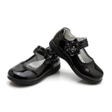 Black PU Leather Kids Mary Jane Flat Shoes