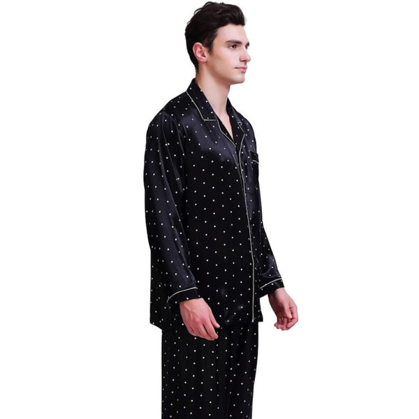 Mens Silk Satin Pajamas Set