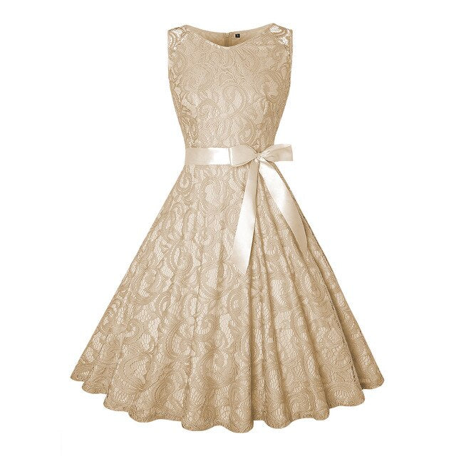 Pink Floral Lace Vintage Dress Elegant Woman Clothes Sleeveless V-Neck High Waist Belt Plus Size 4XL Summer Clothes for Women