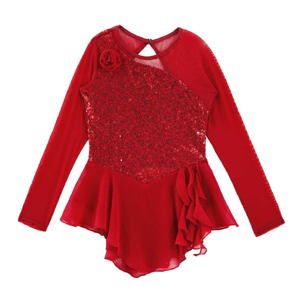 Tulle Long Sleeves Sequins Ballet Dress