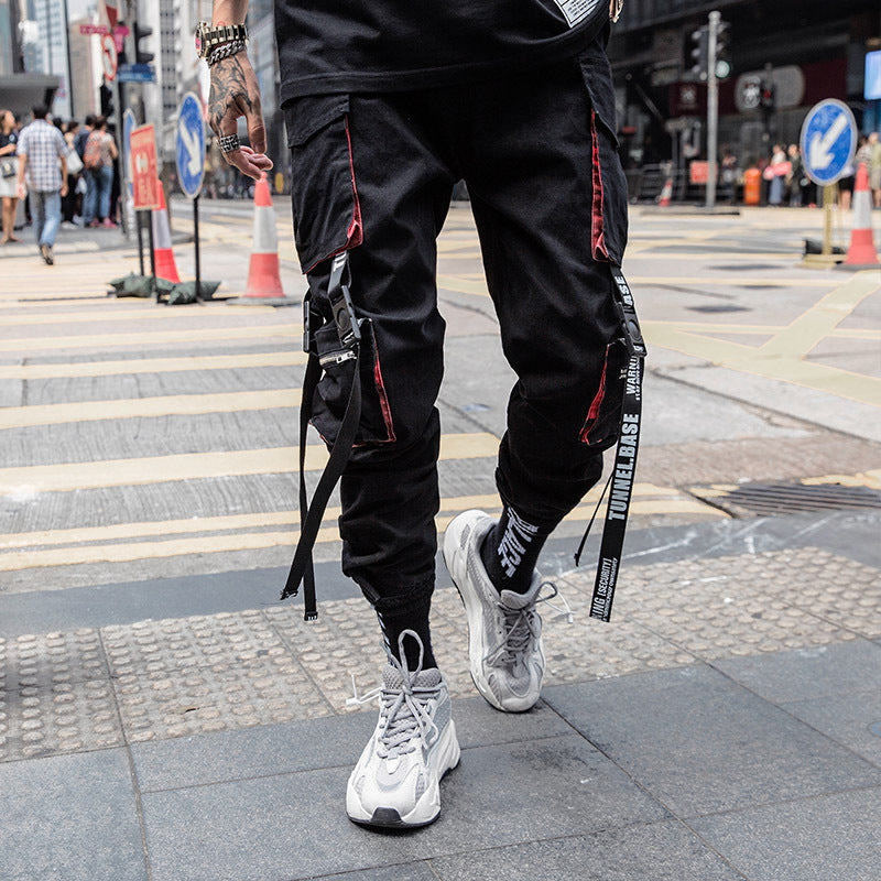 New Summer Black Hip Hop Cargo Pants Men