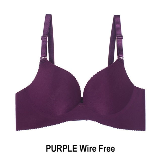 Seamless Sexy Wire Free Lingerie 3/4 Cup Bralette Cotton Bra