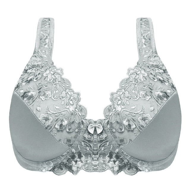 Embroidery Thin Underwear Lace Bra