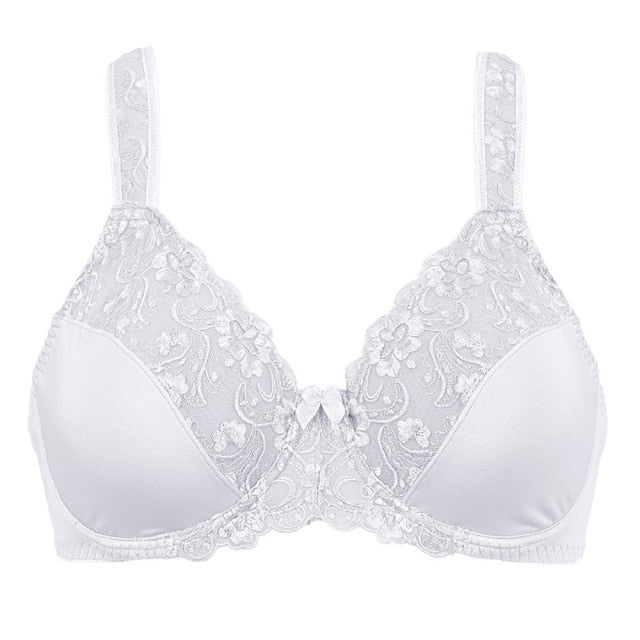 Embroidery Thin Underwear Lace Bra