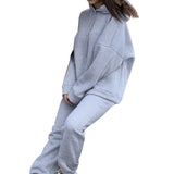 Casual Fleece Tracksuit Women's Pants Lady Set