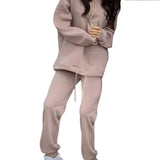 Casual Fleece Tracksuit Women's Pants Lady Set